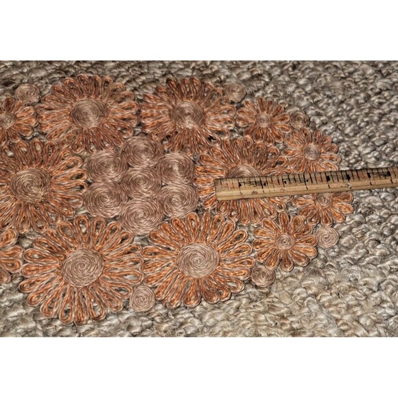 VTG Handmade Philippines Abaca Woven Hemp Mat 18" Trivet Table Protector MCM - Picture 11 of 16